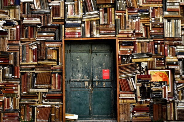 Wall of Books (Public Domain)