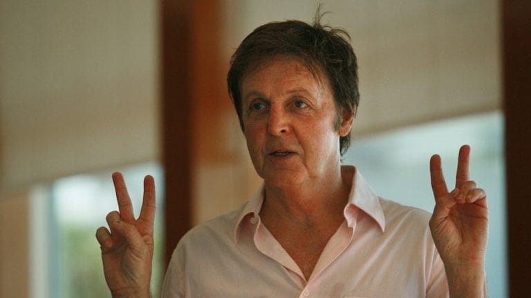 Paul McCartney Peace Signs Courtesy of Getty Images