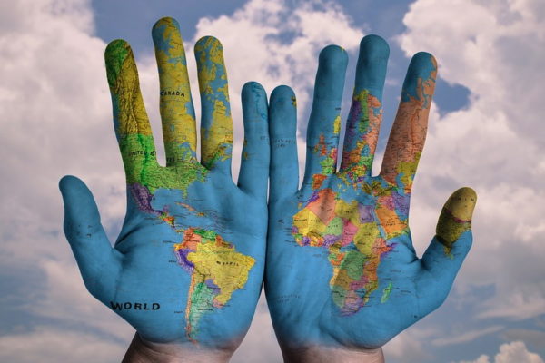 Map on Hands (Courtesy of Pixabay)