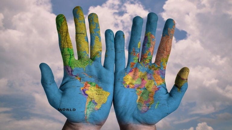 Map on Hands (Courtesy of Pixabay)