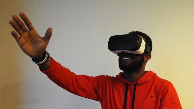 Man with VR Headset (Public Domain)