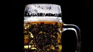 Beer in glass mug