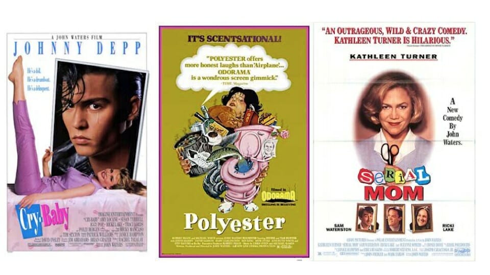 Fair use images of movie posters for Serial Mom, Cry-Baby, and Polyester.