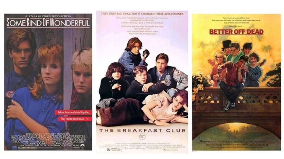 Movie Posters of Some Kind of Wonderful, The Breakfast Club, and Better off Dead
